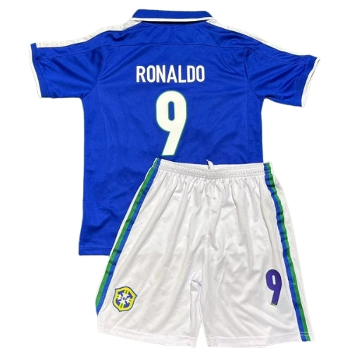 Piłkarski Komplet Strój Dziecięcy Brazylia 1997 Away Retro