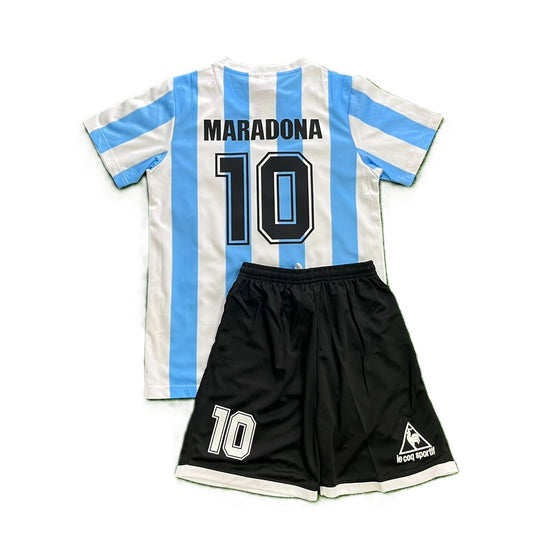 Piłkarski Komplet Strój Dziecięcy Argentyna 1986 Home MŚ Retro