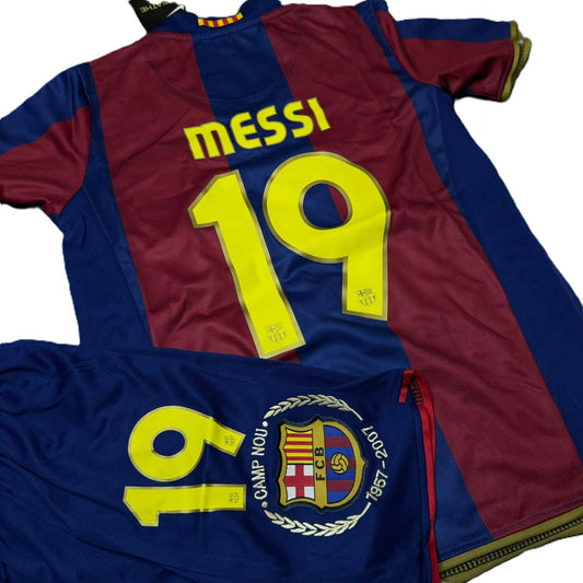Piłkarski Komplet Strój Dziecięcy FC Barcelona 2007/2008 Home Retro