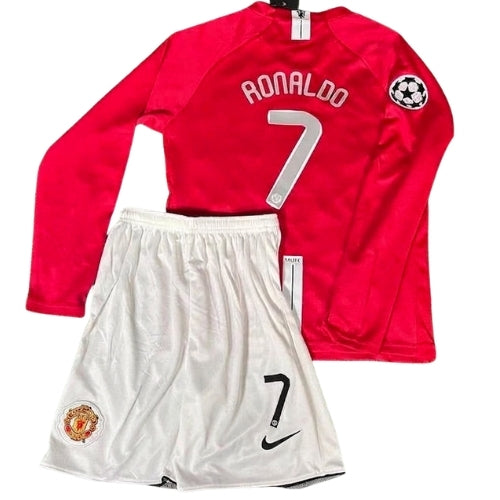 Komplet Piłkarski Dziecięcy Manchester United Home Final 2008 Retro Dł Ręka