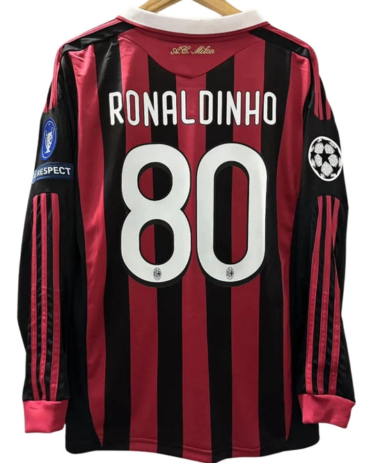 Koszulka Piłkarska AC Milan 2009/2010 Home Retro Dł Rękaw