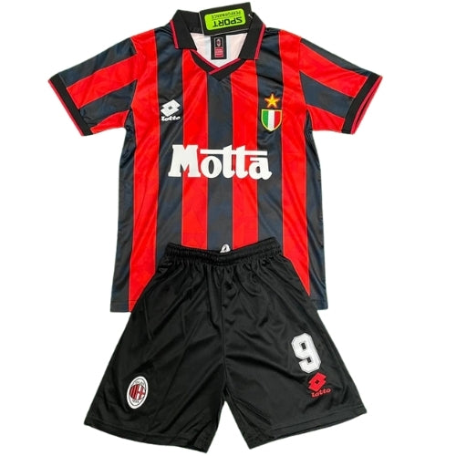 Piłkarski Komplet Strój Dziecięcy AC Milan 1993/1994 Home Retro