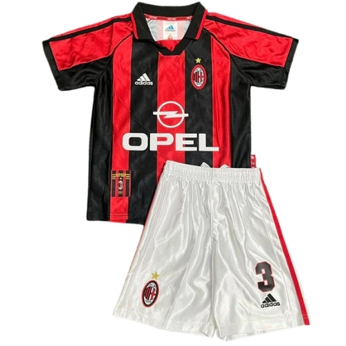 Piłkarski Komplet Strój Dziecięcy AC Milan 1998/1999 Home Retro