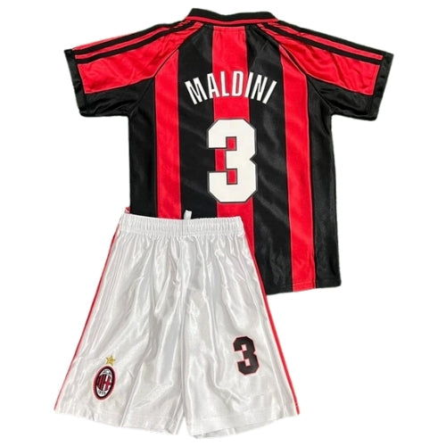 Piłkarski Komplet Strój Dziecięcy AC Milan 1998/1999 Home Retro