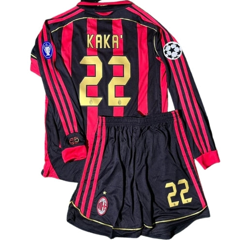 Piłkarski Komplet Strój Dziecięcy AC Milan 2006/2007 Home Retro Dł Rękaw