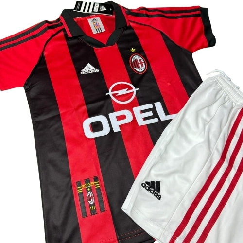Piłkarski Komplet Strój Dziecięcy AC Milan 1998/1999 Home Retro