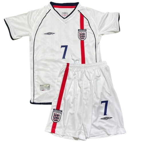 Piłkarski Komplet Strój Dziecięcy Anglia 2002 Home MŚ Retro