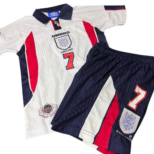 Piłkarski Komplet Strój Dziecięcy Anglia 1998 Home MŚ Retro