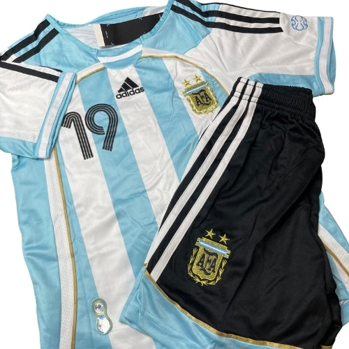 Piłkarski Komplet Strój Dziecięcy Argentyna 2006 Home Retro