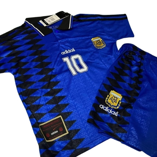 Piłkarski Komplet Strój Dziecięcy Argentyna 1994 Away MŚ Retro