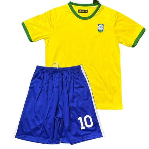 Piłkarski Komplet Strój Dziecięcy Brazylia 1970 Home Retro