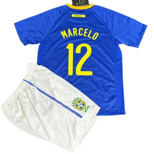 Piłkarski Komplet Strój Dziecięcy Brazylia 2010 Away Retro
