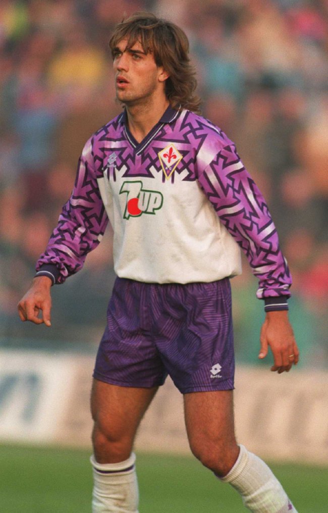 Komplet Piłkarski Dziecięcy AC Fiorentina 1992/1993 Away Retro