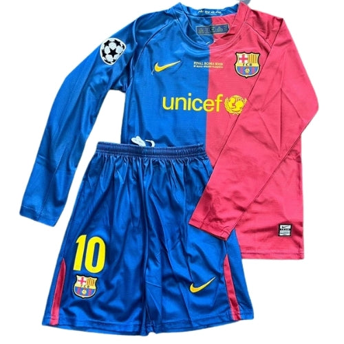 Piłkarski Komplet Dziecięcy FC Barcelona 2008/2009 Home Retro Dł Rękaw
