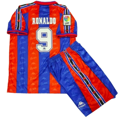 Piłkarski Komplet Strój Dziecięcy FC Barcelona 1996/1997 Home Retro