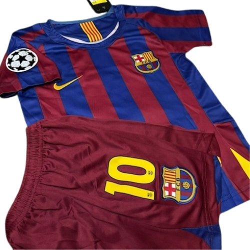 Piłkarski Komplet Strój Dziecięcy FC Barcelona 2005/2006 Home Retro