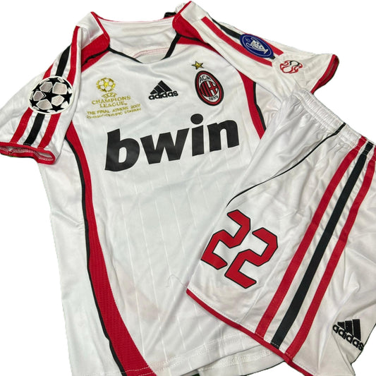 Piłkarski Komplet Strój Dziecięcy AC Milan 2006/2007 Away UCL Final Retro