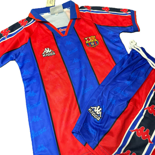 Piłkarski Komplet Strój Dziecięcy FC Barcelona 1996/1997 Home Retro