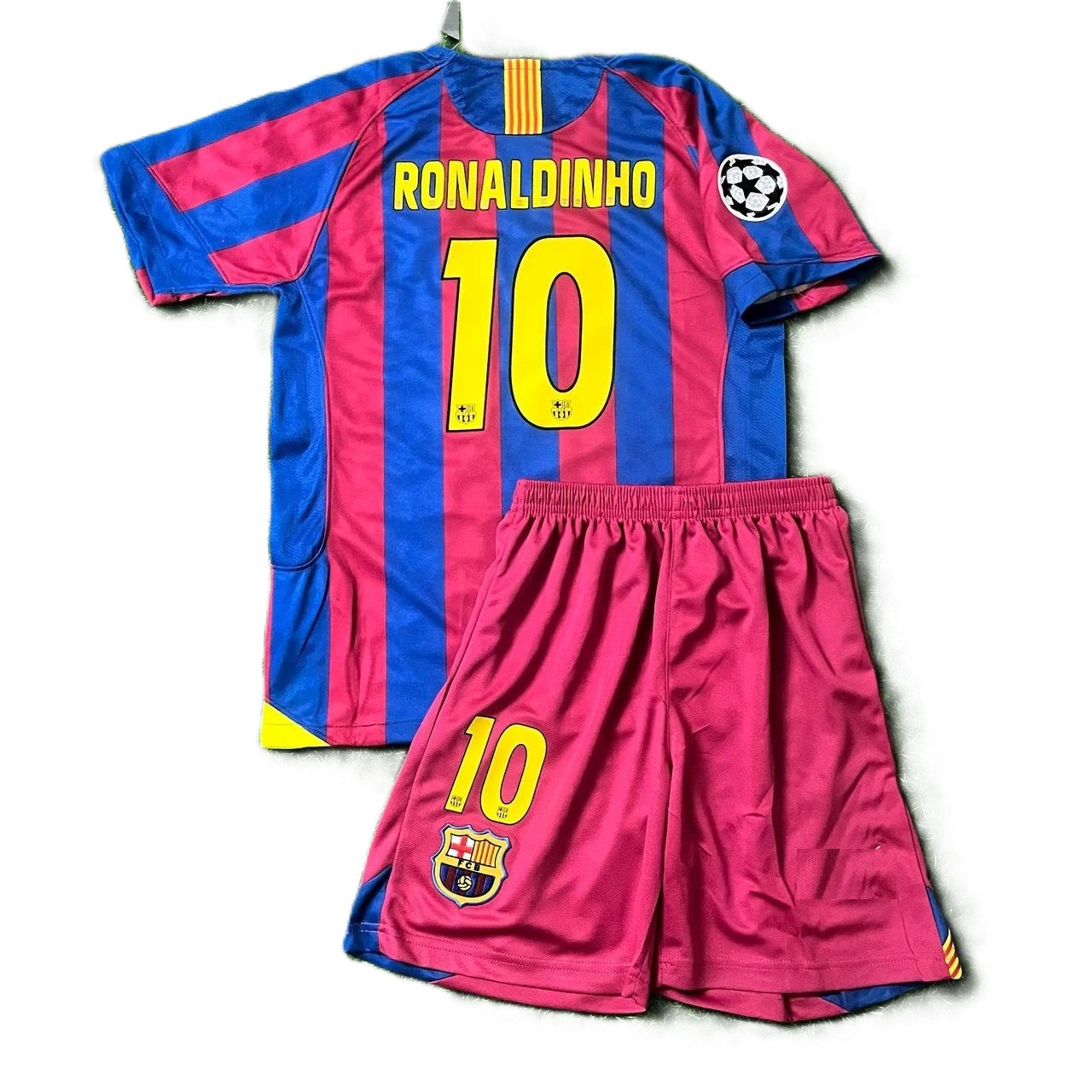 Piłkarski Komplet Strój Dziecięcy FC Barcelona 2005/2006 Home Retro