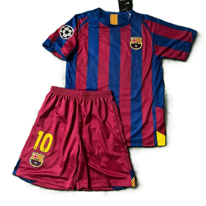 Piłkarski Komplet Strój Dziecięcy FC Barcelona 2005/2006 Home Retro
