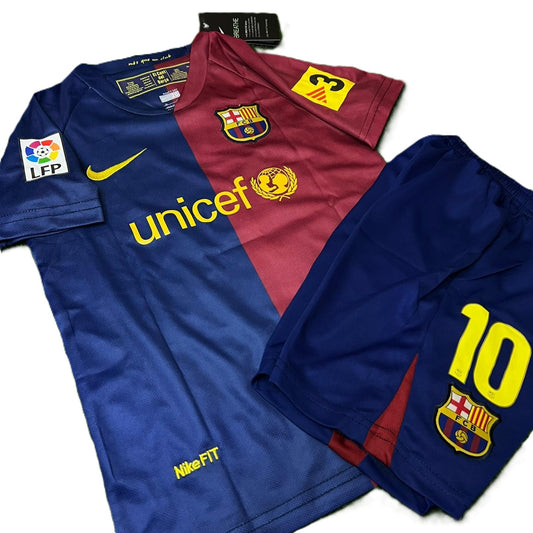 Piłkarski Komplet Dziecięcy FC Barcelona 2008/2009 Home Retro