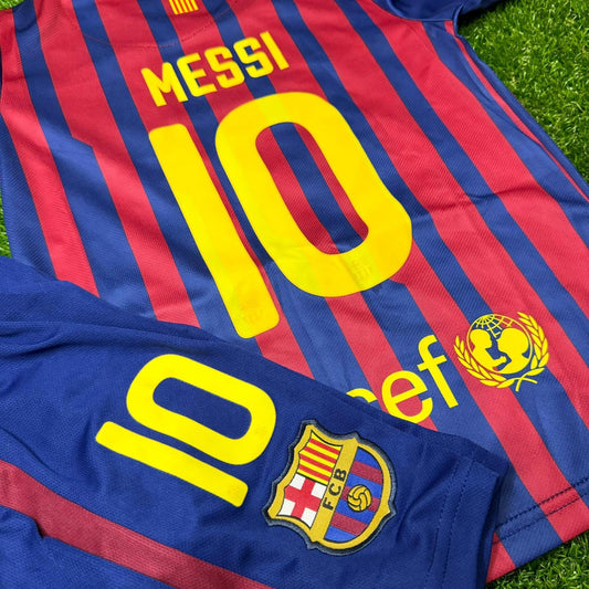 Piłkarski Komplet Strój Dziecięcy FC Barcelona 2011/2012 Home Retro
