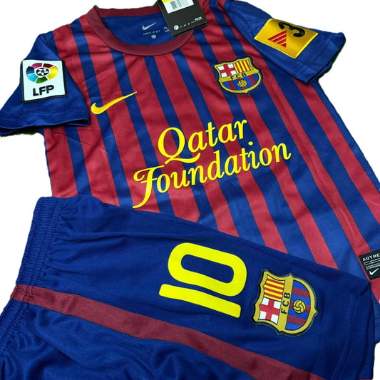 Piłkarski Komplet Strój Dziecięcy FC Barcelona 2011/2012 Home Retro