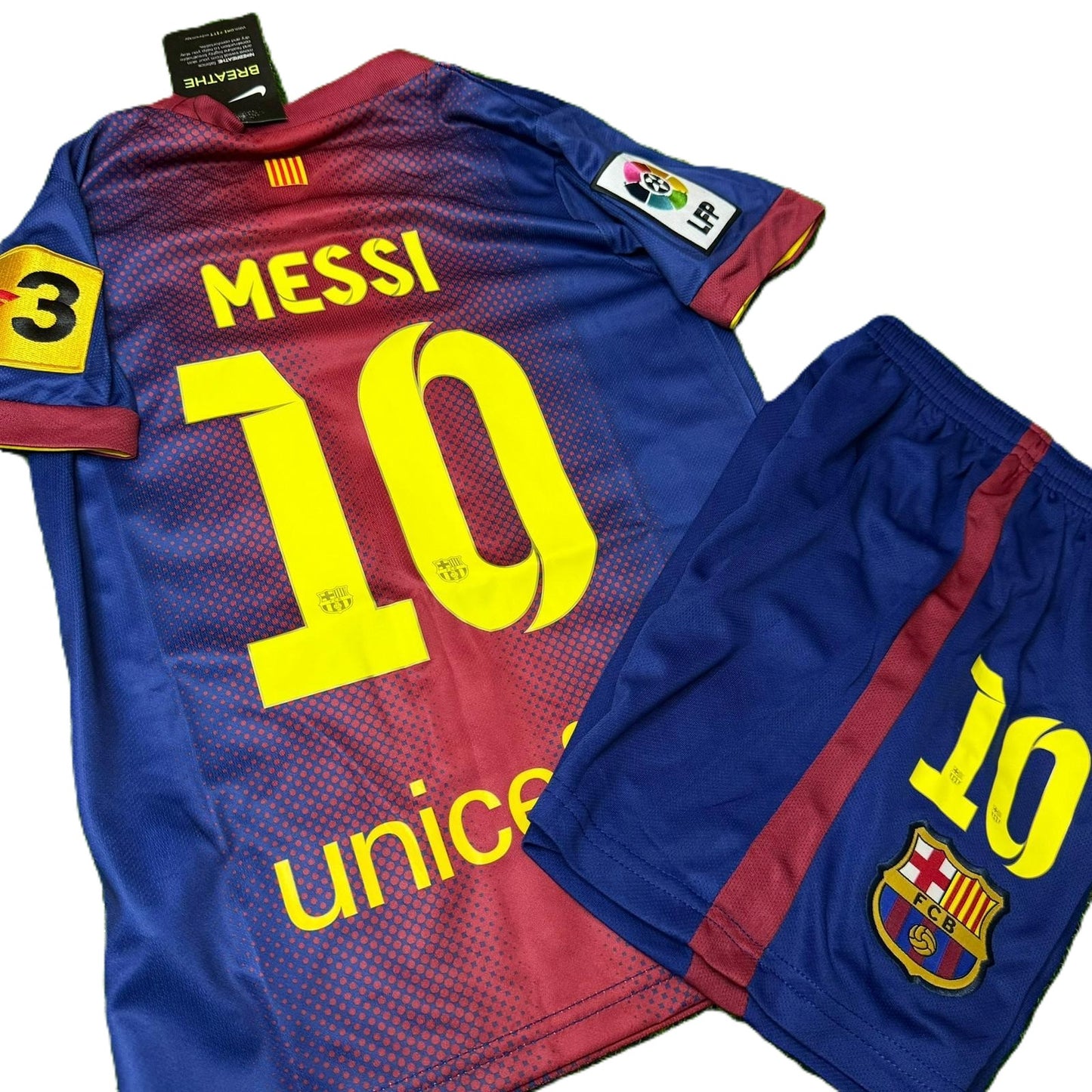 Piłkarski Komplet Strój Dziecięcy FC Barcelona 2012/2013 Home Retro