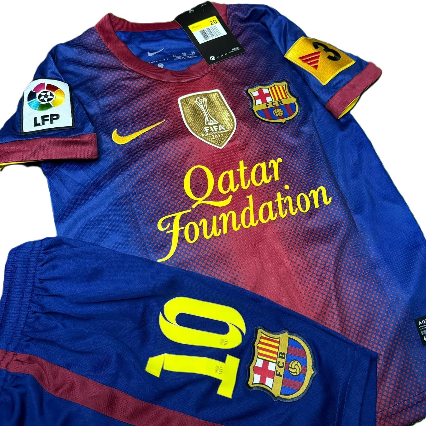 Piłkarski Komplet Strój Dziecięcy FC Barcelona 2012/2013 Home Retro