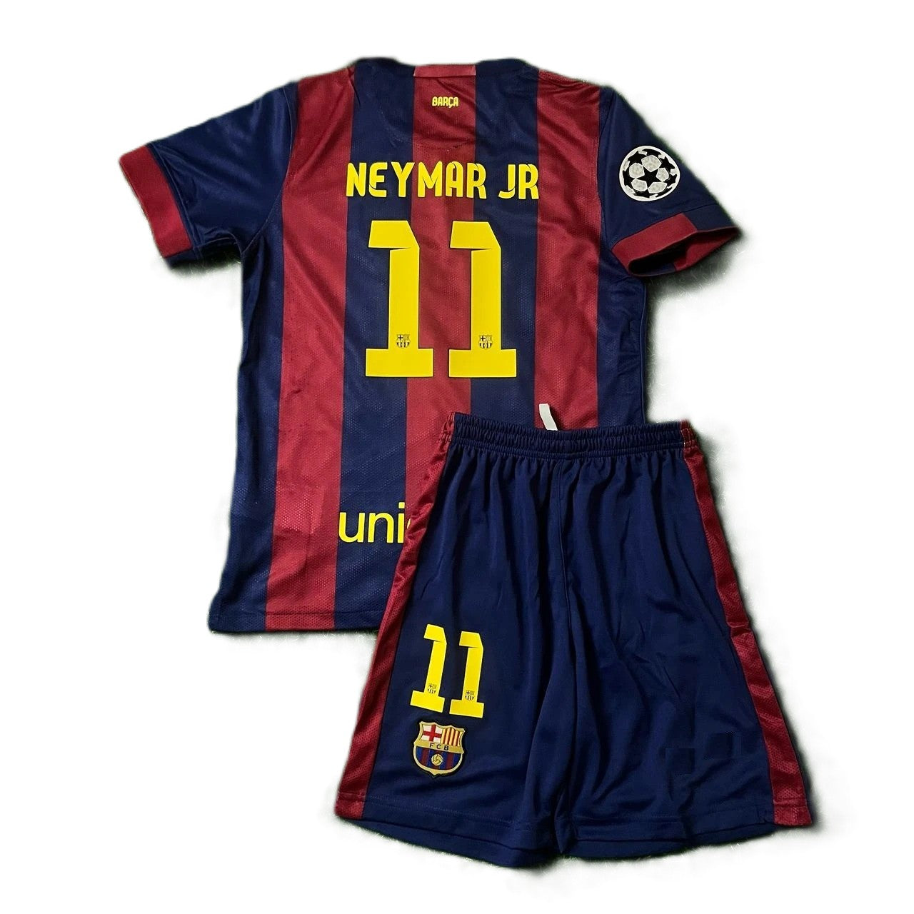 Piłkarski Komplet Strój Dziecięcy FC Barcelona 2014/2015 Home Retro