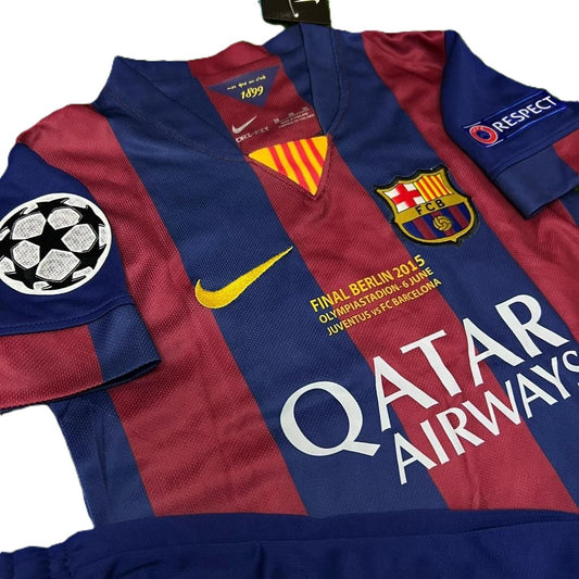 Piłkarski Komplet Strój Dziecięcy FC Barcelona 2014/2015 Home Retro