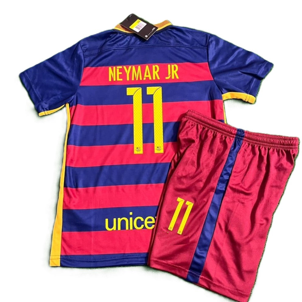 Piłkarski Komplet Strój Dziecięcy FC Barcelona 2015/2016 Home Retro