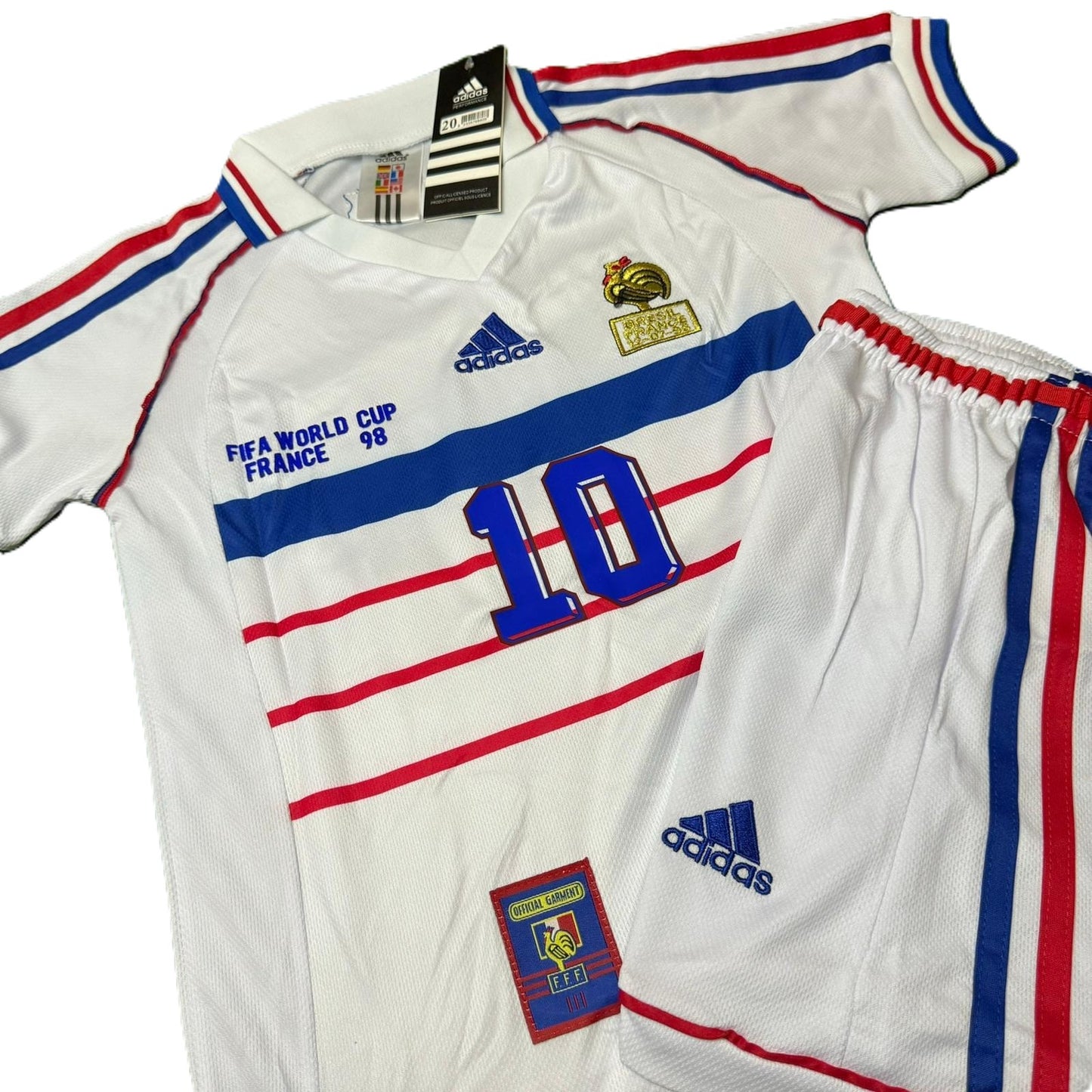 Piłkarski Komplet Strój Dziecięcy Francja 1998 Away MŚ Retro