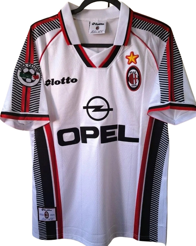 Koszulka Piłkarska AC Milan 1997/1998 White Away Retro