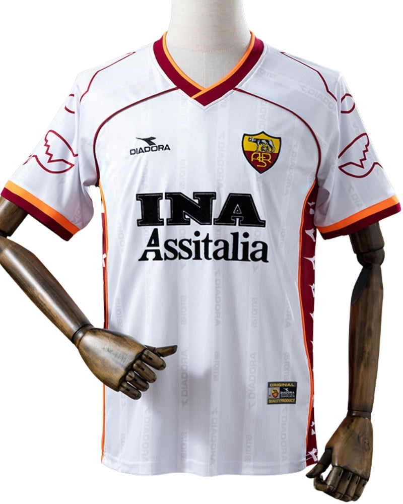 Koszulka Piłkarska AS Roma 1999/2000 Away White Retro