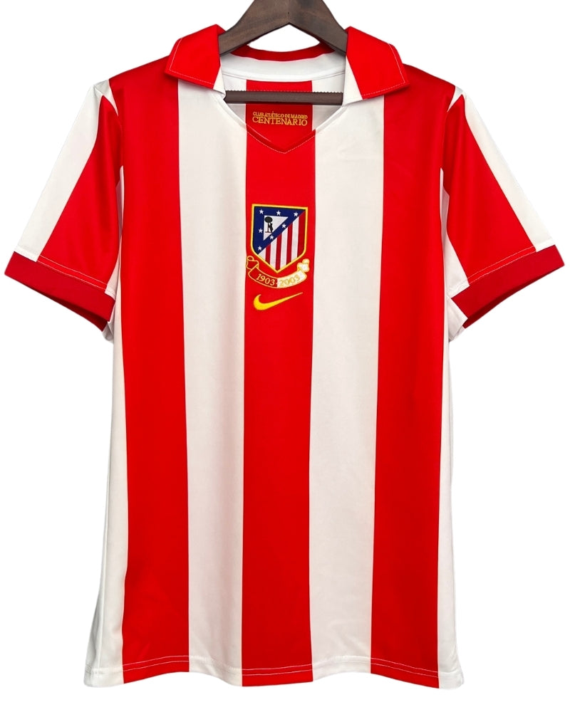 Koszulka Piłkarska Atletico Madryt 2003/2004 Centerary Home Retro