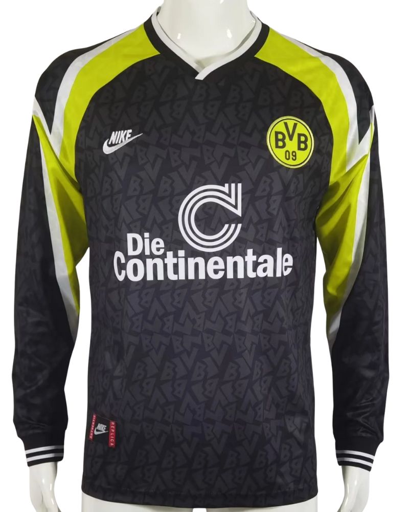 Koszulka Piłkarska Borussia Dortmund 1995/1996 Away Retro Długi Rękaw