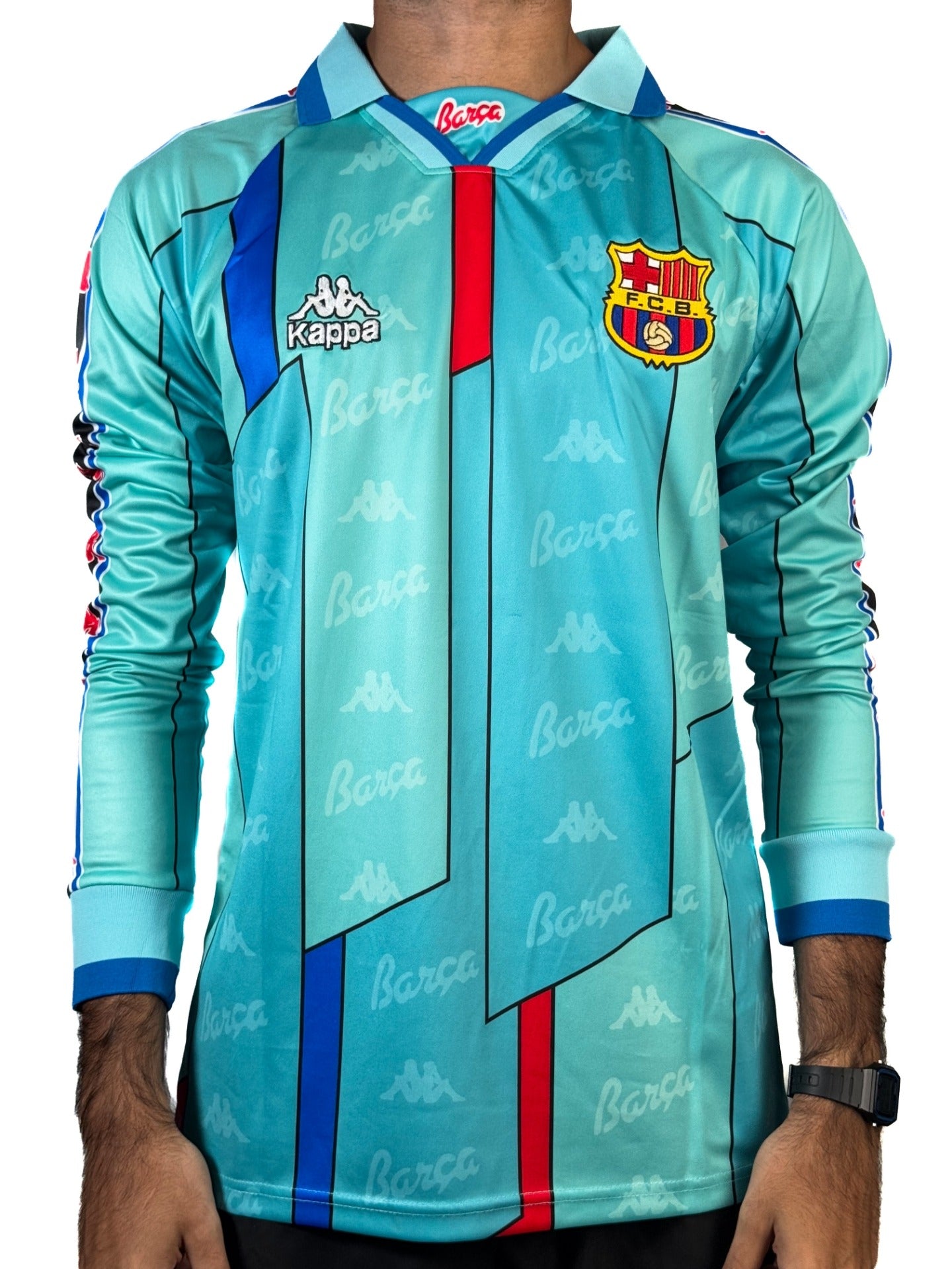 Koszulka Piłkarska FC Barcelona 1996/1997 Retro Długi Rękaw