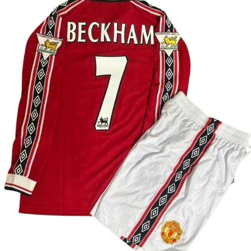 Komplet Piłkarski Dziecięcy Manchester United 1998/1999 Home Retro Dł Rękaw