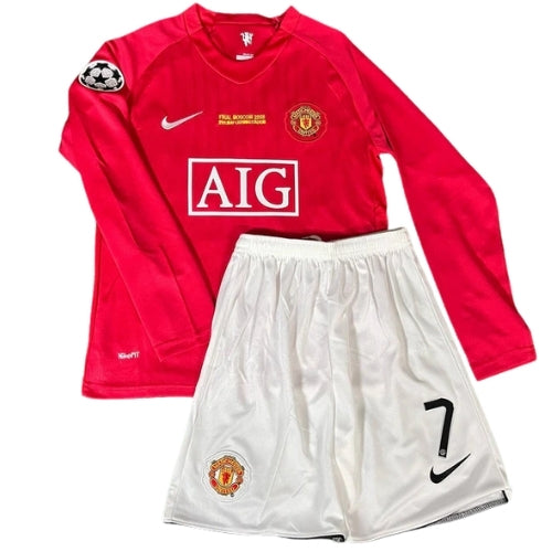 Komplet Piłkarski Dziecięcy Manchester United Home Final 2008 Retro Dł Ręka