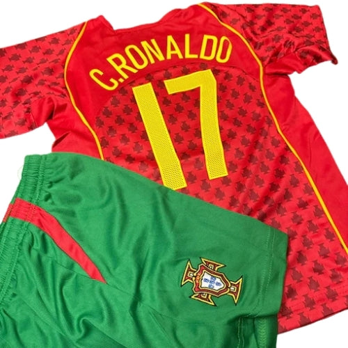 Piłkarski Komplet Strój Dziecięcy Portugalia 2004 Home Retro