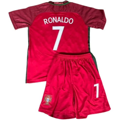 Piłkarski Komplet Strój Dziecięcy Portugalia 2016 Home Retro