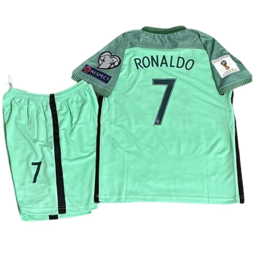 Piłkarski Komplet Strój Dziecięcy Portugalia 2016 Away Retro