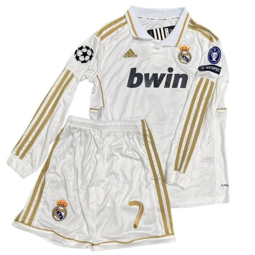 Piłkarski Komplet Strój Dziecięcy Real Madryt 2011/2012 Home Retro Dł Rękaw