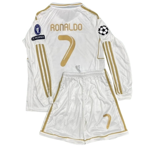 Piłkarski Komplet Strój Dziecięcy Real Madryt 2011/2012 Home Retro Dł Rękaw