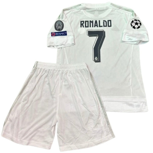 Piłkarski Komplet Strój Dziecięcy Real Madryt 2015/2016 Home Retro