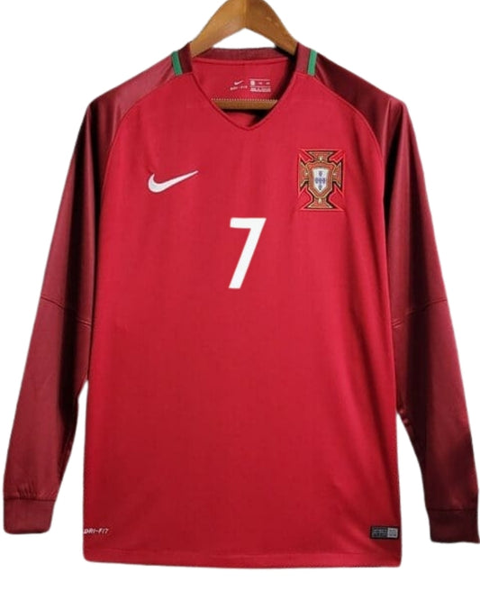 Koszulka Piłkarska Portugalia 2016 Home Retro Dł Rękaw