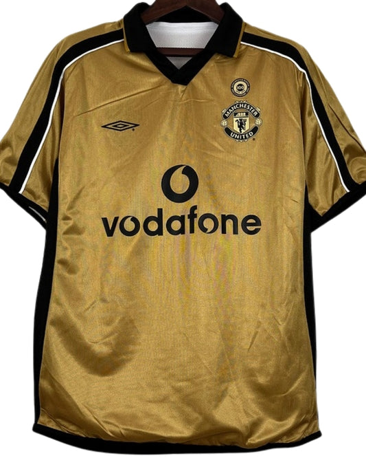 Koszulka Piłkarska Manchester United 2001/2002 100th Anniversary Gold Retro