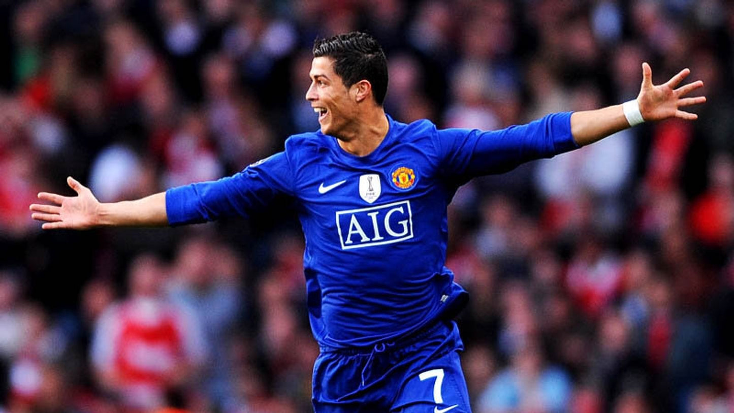 Koszulka Piłkarska Manchester United 2008/2009 Away Blue Retro