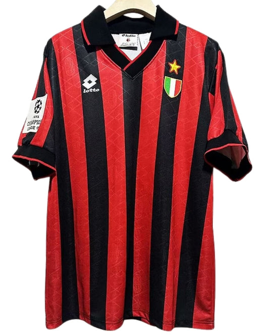 Koszulka Piłkarska AC Milan 1993/1994 Home UCL Retro